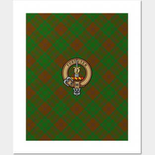 Clan MacAlister Crest over Glenbarr Hunting Tartan Posters and Art